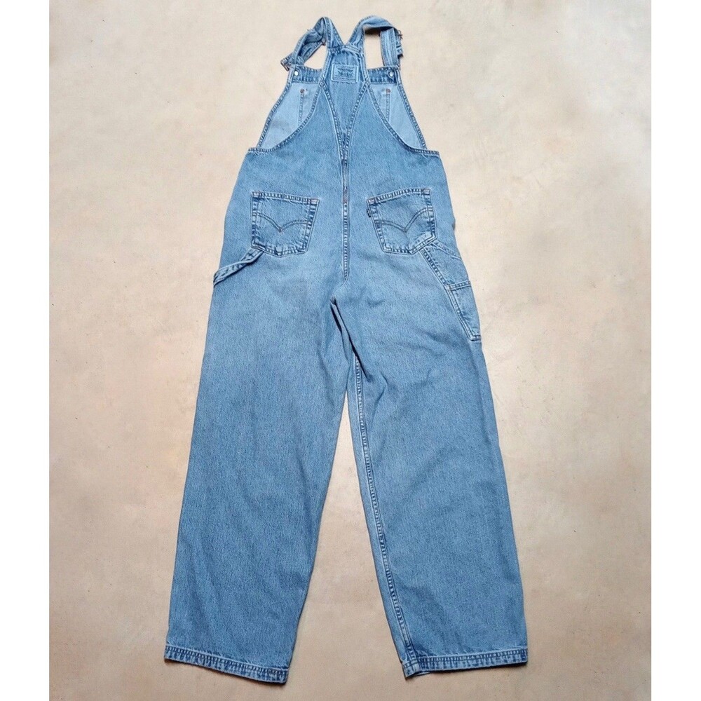 Vintage Levi's Denim Jean Bib Overalls Size MEDIUM Jumpsuit Straight Leg - Picture 4 of 10